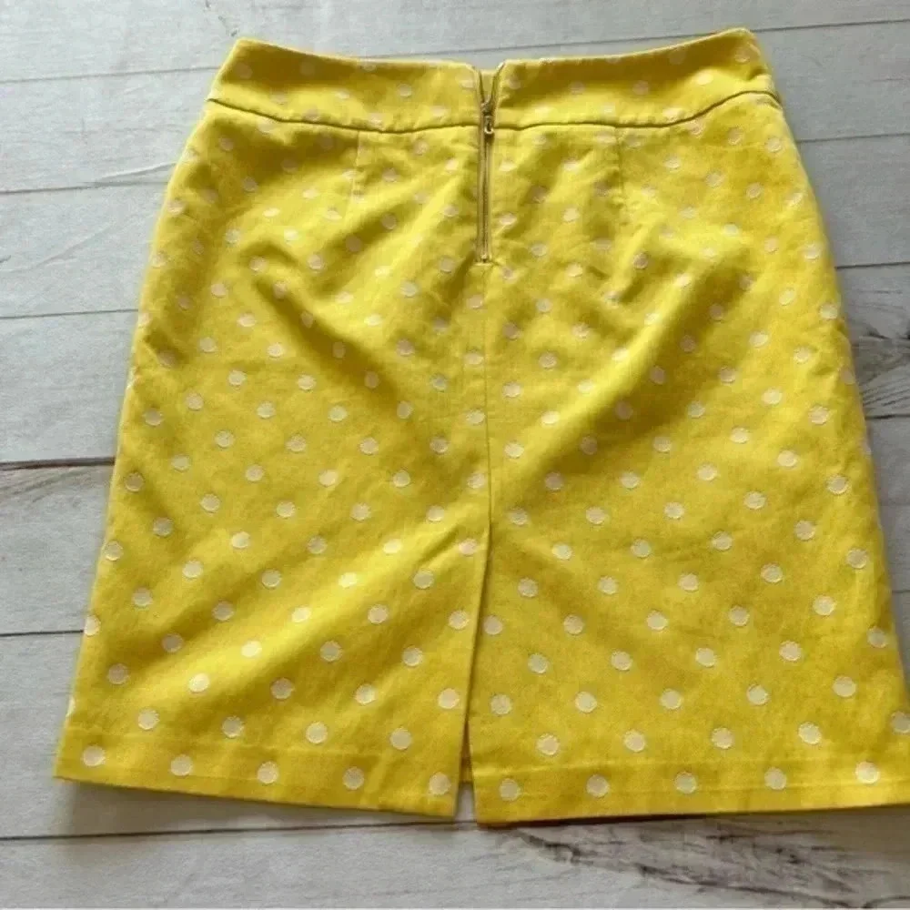 Ann Taylor Women Yellow Casual polka dot mini Skirt Size 12 Petites